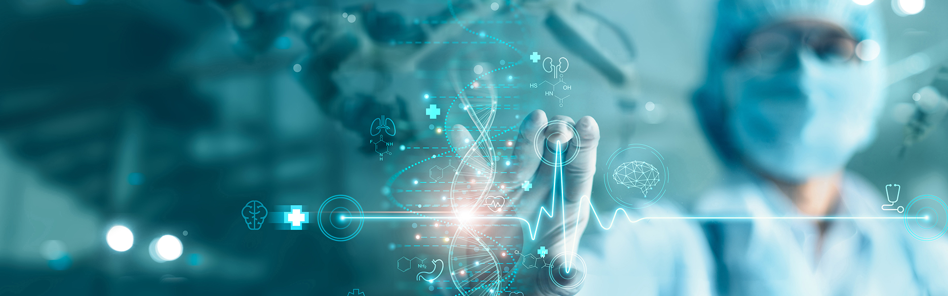 Digital transformation for better patient outcomes. Medical technology network, Medicine doctor holding electronic medical record on hologram modern virtual. medical research. DNA. Analysis and diagnose, Digital healthcare, Futuristic of healthcare
