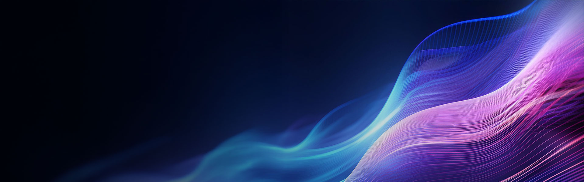 multiple abstract light lines converging into one on a black background