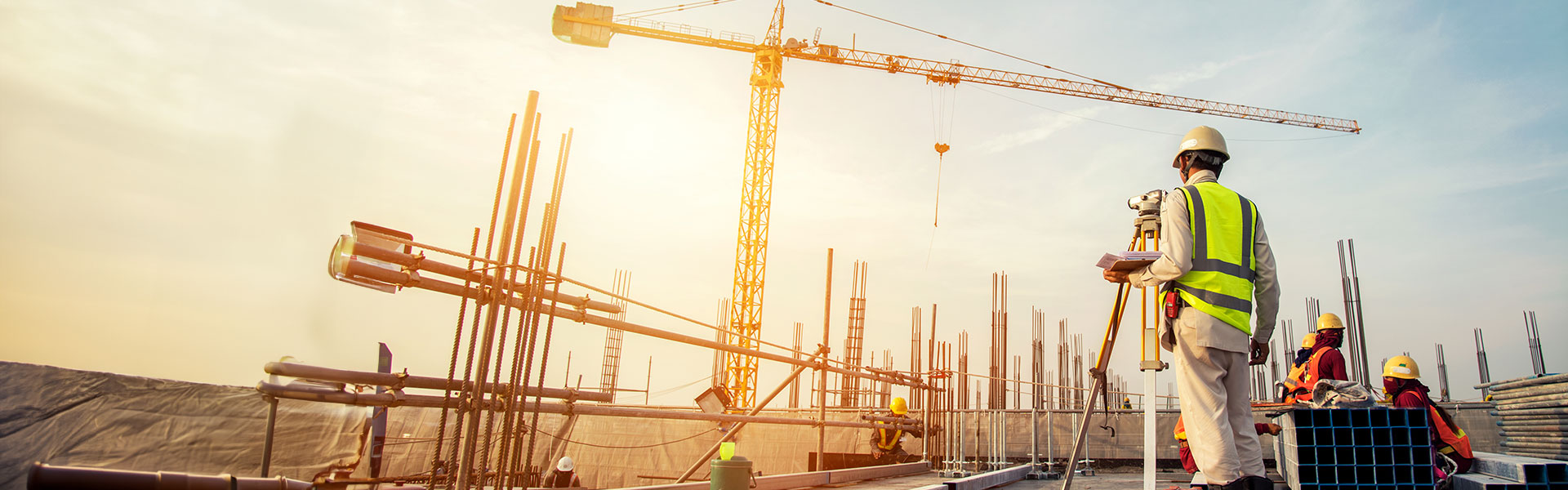 construction-and-estate-framework agreement banner shows construction workers building with a sunrise in the background