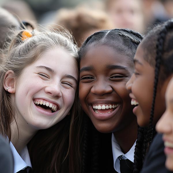 Happy students smiling.